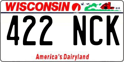 WI license plate 422NCK