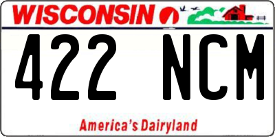 WI license plate 422NCM