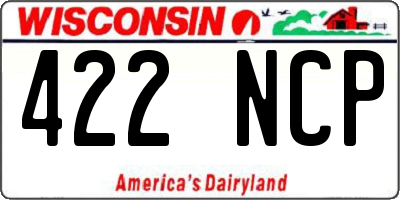 WI license plate 422NCP