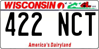 WI license plate 422NCT