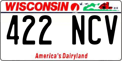WI license plate 422NCV