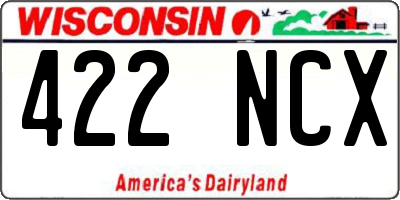 WI license plate 422NCX