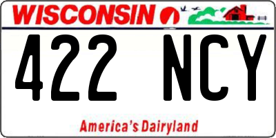 WI license plate 422NCY
