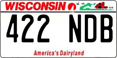 WI license plate 422NDB