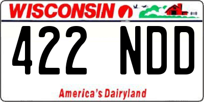 WI license plate 422NDD