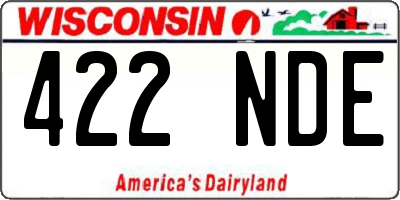 WI license plate 422NDE