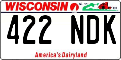 WI license plate 422NDK