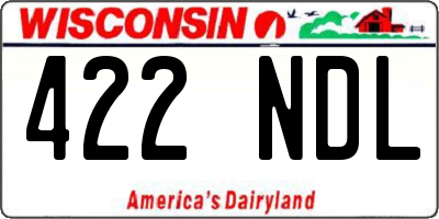 WI license plate 422NDL