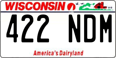 WI license plate 422NDM