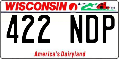 WI license plate 422NDP