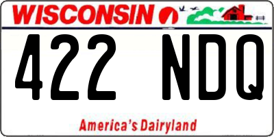 WI license plate 422NDQ