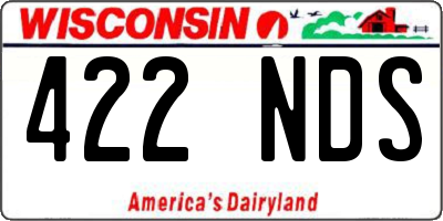 WI license plate 422NDS