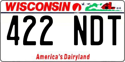 WI license plate 422NDT