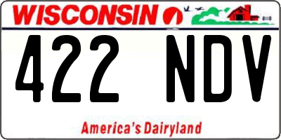 WI license plate 422NDV