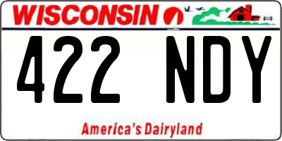 WI license plate 422NDY
