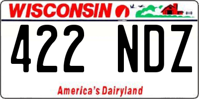 WI license plate 422NDZ