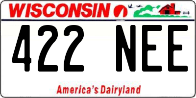WI license plate 422NEE