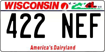 WI license plate 422NEF