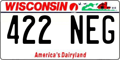 WI license plate 422NEG