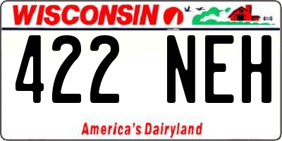 WI license plate 422NEH
