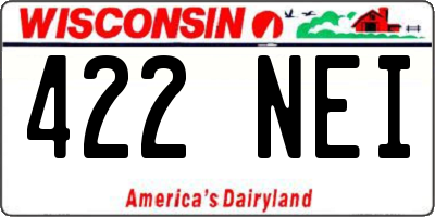 WI license plate 422NEI