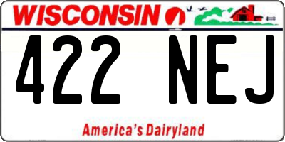 WI license plate 422NEJ