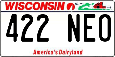 WI license plate 422NEO