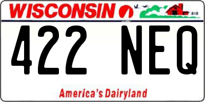 WI license plate 422NEQ