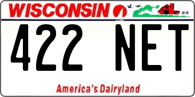 WI license plate 422NET