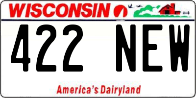 WI license plate 422NEW