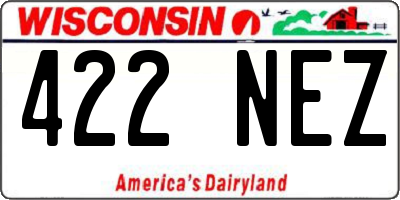 WI license plate 422NEZ