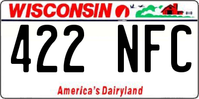 WI license plate 422NFC