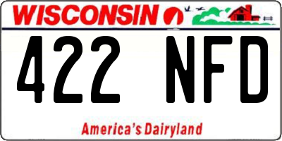 WI license plate 422NFD