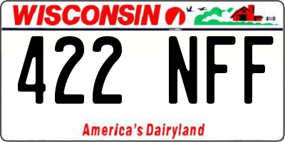 WI license plate 422NFF