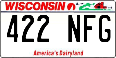 WI license plate 422NFG