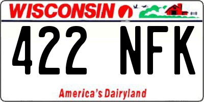 WI license plate 422NFK