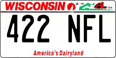 WI license plate 422NFL