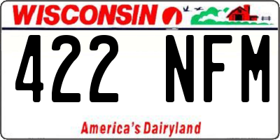 WI license plate 422NFM