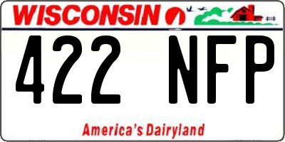 WI license plate 422NFP
