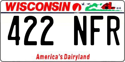 WI license plate 422NFR