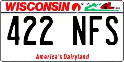 WI license plate 422NFS