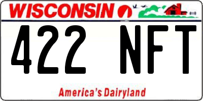 WI license plate 422NFT