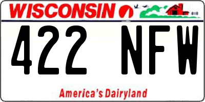 WI license plate 422NFW