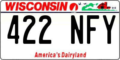 WI license plate 422NFY