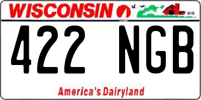WI license plate 422NGB
