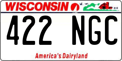 WI license plate 422NGC