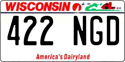WI license plate 422NGD