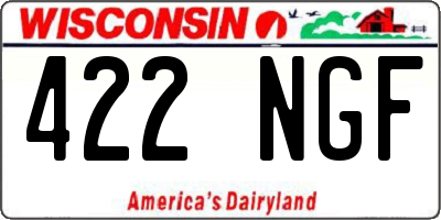 WI license plate 422NGF
