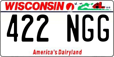 WI license plate 422NGG
