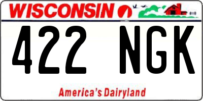 WI license plate 422NGK